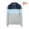 Blau grau farbener Chillaz Damen Sweater mit Kapuze von der Vorderseite.