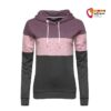Grau rosa farbener Chillaz Damen Sweater mit Kapuze von der Vorderseite.
