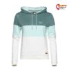 Chillaz Walchsee Damen Kapuzenpulli mit grünen Streifen vor weißem Hintergrund.