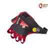 Ein rechter, rot schwarzer Ocun Crack gloves pro Risskletter Handschuhe von oben auf weißem Grund.