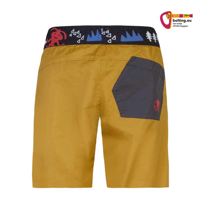 Rafiki Rumney Junior Kids Shorts in der Farbe tobacco von der Rückseite mit grauer Gesäßtasche.