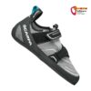 Grau schwarzer Scarpa Reflex VS Woman Anfänger Kletterschuh von der Seite aus betrachtet.