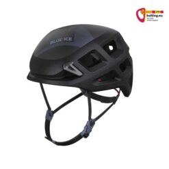 Schwarzer Blue Ice Blast Kletterhelm von der Seite.