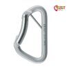 Silberner Stahl Kletterhallenkarabiner mit einem Splint und Keylock Schnapper links.