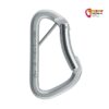 Silberner Stahl Kletterhallenkarabiner mit einem Splint und Keylock Schnapper rechts.