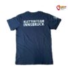 Rückseite des Teambekleidung T-Shirts der Kletterakademie Innsbruck mit Schriftzug.