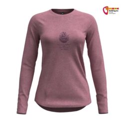 Rosa Crazy After Powder Langarm Klettershirt von vorne.