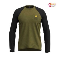 Grün schwarzes Crazy Gulliver Kletter Langarmshirt von vorne.