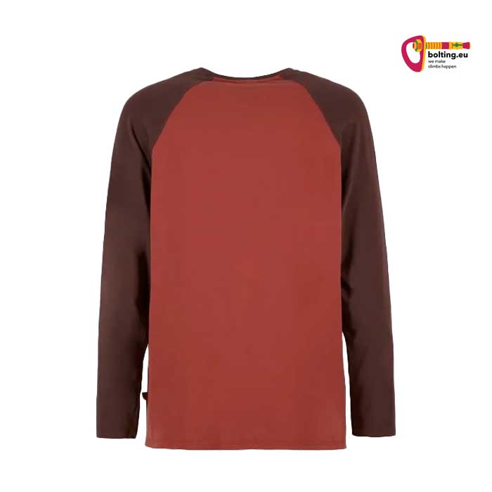 Rotes E9 Langarm Klettershirt von der Rückseite
