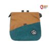 Braun - blauer E9 Gulp Boulderbag von der Vorderseite mit Tasche und Logo.
