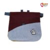 Rot-blaues E9 Gulp VS Boulder Chalkbag von der Vorderseite mit Tasche und Logo.