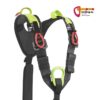 Brustgeschirr des Edelrid Vector Y mit grünen Schlaufen und Ösen.